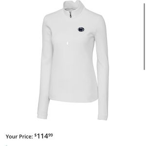 NWT Penn State Nittany Lions Cutter‎ & Buck Traverse Quarter Zip White Out Small